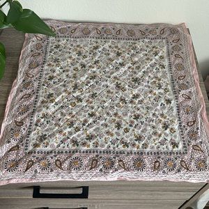 Madewell Paisley Pink Green White and Yellow Bandana - One Size